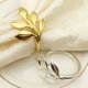 thumbnail image 5 of Billuyoard Servilleteros de hojas de otoño, 12 Uds., brazalete de bautizo dorado y plateado, servilletero de Metal, regalos de boda, decoración para Mostrada plata Billuyoard HA005464-02, 5 of 6