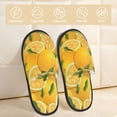 thumbnail image 2 of Balery Yellow Limes Pantuflas de Casa de Felpa Silenciosas con Diseño Estampado, Zapatillas Cómodas Antideslizantes de Algodón para Interior-Large, 2 of 8