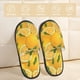 thumbnail image 2 of Fotbe Yellow Limes Pantuflas Peludas para Mujer con Estampado, Zapatillas de Peluche, Zapatos de Invierno para Casa, Uso Interior y Exterior-Medium, 2 of 8