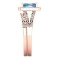 thumbnail image 3 of Clara Pucci 18K Rose Gold Emerald Cut 1Ct Synthetic Blue Moissanite Engagement Ring + Matching Band - Luxury Box Included, 3 of 7