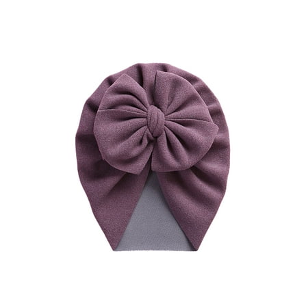 

jaweiw Baby Windproof Bowknot Hat Newborn Infant Girls Solid Color Lovely Wrapped Head Hat Simple Style Hat Cap