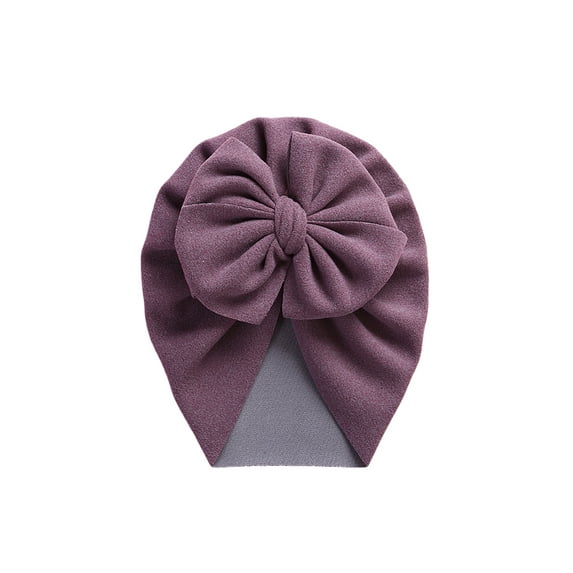 Seyurigaoka Baby Windproof Bowknot Hat, Newborn Infant Girls Solid Color Lovely Wrapped Head Hat, Simple Style Hat Cap