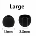 thumbnail image 2 of Puntas de Silicona Grandes JNSA 12 mm 6 Pares Negro, 2 of 3
