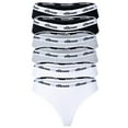 thumbnail image 1 of ellesse tangas señora, pack de 6 - HILLAR, ropa interior, algodón elástico, logo en cintura Negro/Blanco/Gris S (Small), 1 of 7