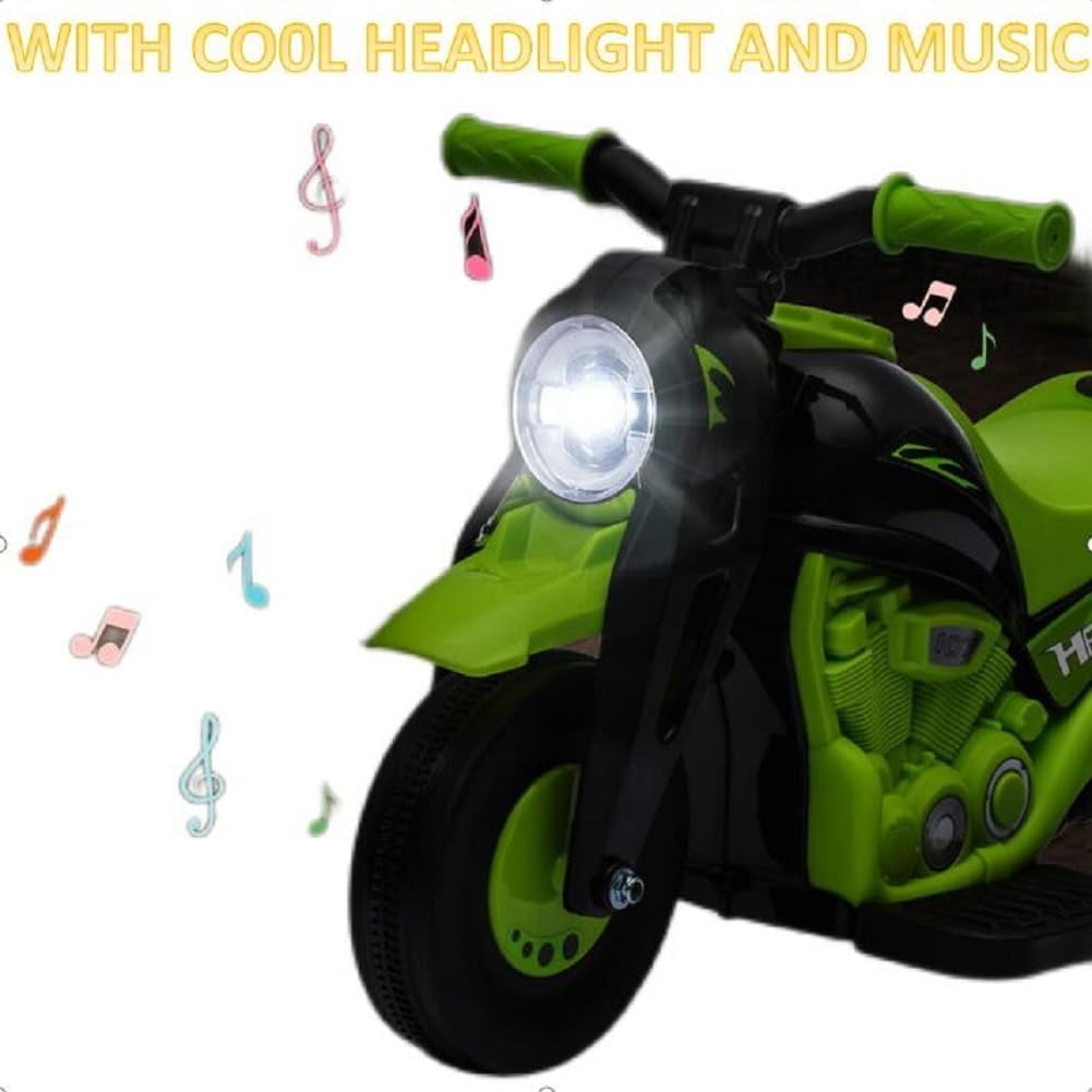 NEILA 6V 15W Kids Motorcycle with Bubble Function Battery Powered Ride on Motorbike Toy With LED Headlights, Music, 3 Wheels Kids Ride On Bubble Motorbike,for Kids Ages 3+ Boys Girls Green