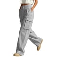 thumbnail image 5 of Elvqul Cargo Pants for Women with Multi Pockets, High Waisted Straight Leg Pants Elastic Waist Button Zip Quick Dry Casual Baggy Relaxed Fit Athletic Pants for Hiking Climbing, 5 of 7
