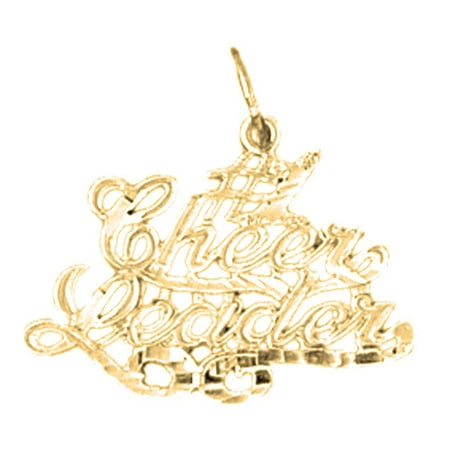 18K Yellow Gold #1 Cheerleader Pendant - 20 mm