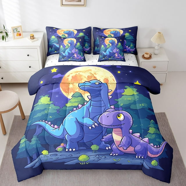YST Dinosaur Comforter Set Woodland Animal Bedding Set, 7 Pieces, King