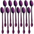 thumbnail image 1 of Iced Tea Spoon Set for 12 Coffee Spoon 7.9 -Inch Stainless Steel Spoon Set Ice Cream Spoon Long Spoon Dessert Spoon Milkshake Spoon-Purple, 1 of 7