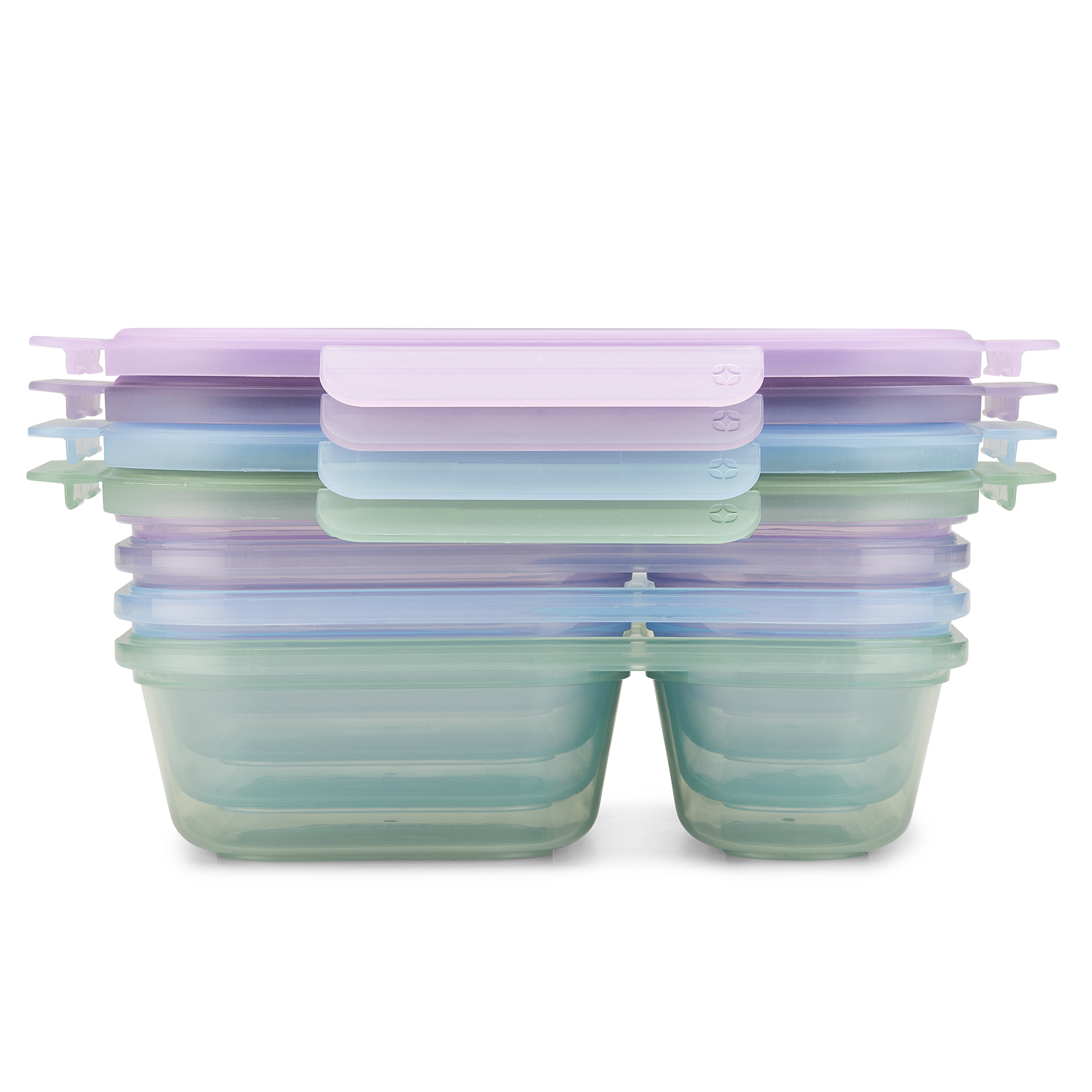 Ello Snap & Nest 8-Piece Divided Meal Prep Set, Pastel photo 6