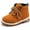 Tan, variant on Baby Kids Boots - Boys Girls Rubber Sole PU Leather Shoes Hiking Ankle Boots Toddler/Little Kid