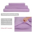 thumbnail image 4 of PiccoCasa 4 Pieces Bed Sheets Set with Flat Sheet, Fitted Sheet and Pillowcases King Light Purple, 4 of 6
