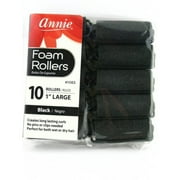 Annie Large 1 Foam Hair Rollers - Black - 10 Pcs.