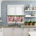 thumbnail image 6 of Christmas Curtain Valances Set Cow Farmhouse Snowflake Berry Snowflake Kitchen Curtains 36&nbsp;inch Length Rod Pocket Valance and Tiers 3 Piece Set Small Bedroom Bathroom Laundry Decor, 6 of 7