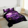 thumbnail image 3 of jejeloiu Spooky Pumpkin Lantern Bedding Comforter Set,Cartoon Halloween Witch Twin Comforter Sets,Spooky Castle Bedding Set For Boys Teens,Ultra Soft Home Decor Reversible,2 Pieces, 3 of 8