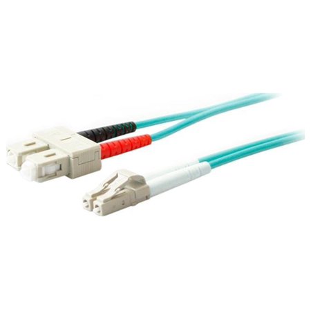 UPC: 0821455044735 | AddOn 1m Laser Optimized Multi-Mode Fiber (LOMM) Duplex SC/LC OM4 Aqua Patch Cable