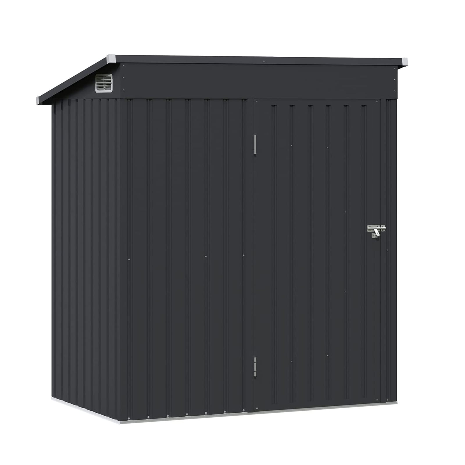 JOIVI Outdoor Storage Shed, 5'x3' Small Galvanized Metal Steel Weather Resistant Garden Storage Shed W/Lockable Door, Tool Storage Shed for Backyard Garden Patio Lawn, Black