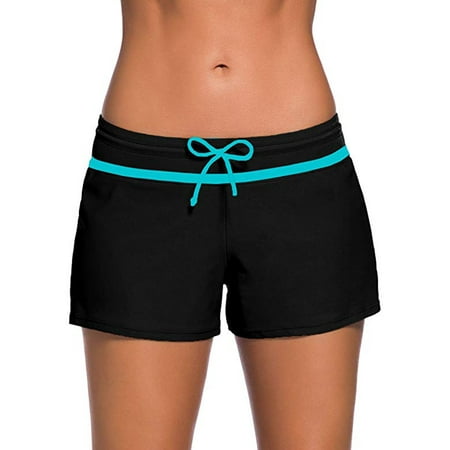 LELINTA Women's Fashion Swim Shorts Solid Swimsuit Bottoms Quick Dry Swim Board Shorts Swimwear Trunks with