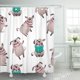 thumbnail image 1 of ABPHQTO Cute Dogs Pug Character Vector Seamless Pattern en blanco Cortina de ducha 150x180 cm, 1 of 1