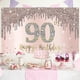 thumbnail image 4 of Happy 90th Birthday Banner Backdrop Decorations For Women, Rose Gold 90 Birthday Party Sign Supplies, Pink 90 Year Old Birthday Poster Background Phot, 4 of 5