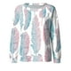 thumbnail image 4 of Pntutb Mujer Cuello Redondo Moda Casual Manga Larga Estampado Sudadera tops Blusa Pntutb Pntutb-7217, 4 of 4