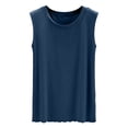 thumbnail image 3 of BXSRUTA Women's Sleeveless Tank Top Casual Summer Solid Color Pullover Loungewear Pajama Tops Soft Breathable, 3 of 6