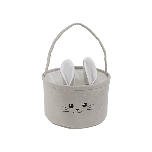 Cestas de Regalo de Dulces de Pascua Cesta de Almacenamiento de Tela de Terciopelo Portátil 23x14cm para Fiestas de Halloween de Pascua Bolsas de Compras de Lienzo para Comestibles