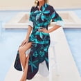 thumbnail image 4 of Hawaiian - Polynesian Tropical Abstract Long Sleeved Shirt Dress Clothing female summer dress daily, 4 of 6