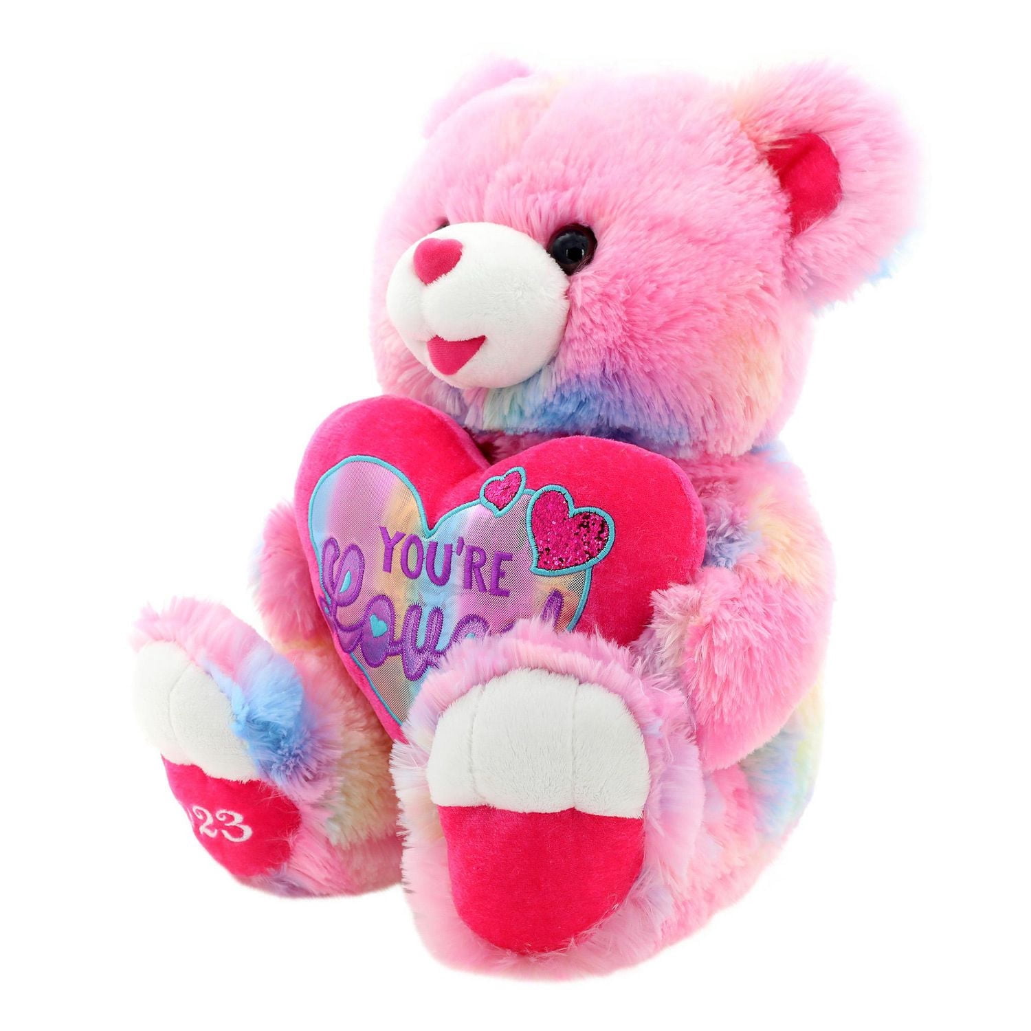 Way to Celebrate Valentine’s Day Sweetheart Teddy Bear 2023, Rainbow