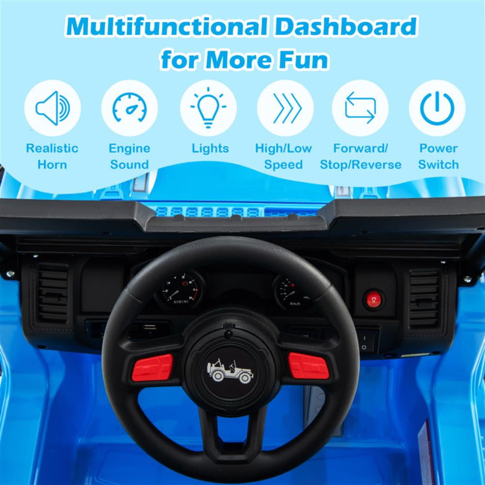 CIPACHO 12V Kids Ride-on Jeep Car with 2.4 G Remote Control, Kids Toys, Gift for Boys Girls-Blue