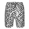 thumbnail image 4 of Kll Weave Geometric Men'S Casual Summer Beach Shorts Hawaiian Shorts With Pockets-Large, 4 of 9