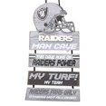 thumbnail image 1 of Letrero de madera con diseño de cueva para hombre de los Oakland Raiders de la NFL, 52 x 28 cm, 1 of 1