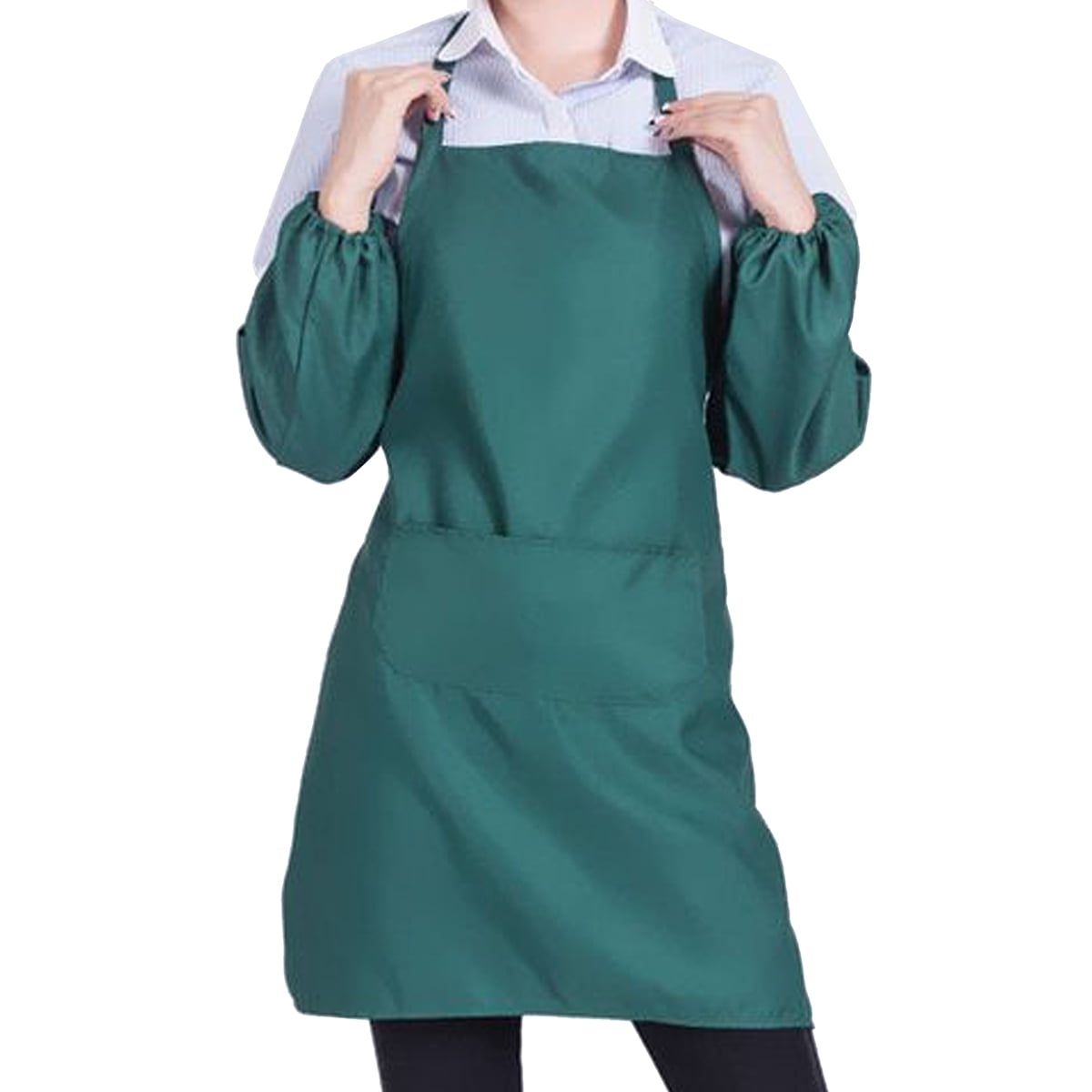 Unisex Tabard Work Apron With Pockets Catering Cafe Bookstore Washable Workwear 