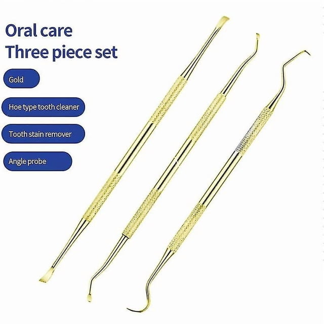 3/1pcs Dental Instrument Kit - Tooth Cleaning Tools with Mouth Mirror, Probe, and Hook
