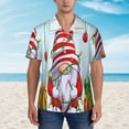 thumbnail image 2 of Pofeuu Funny Christmas Gnome Print Hawaiian Shirt for Men Sleeves Casual Button Down Summer Beach Dress Shirts T-Shirts,, 2 of 7