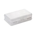 thumbnail image 1 of Double Jewelry Organizer Plastic Compartment Jewelry Organizer Small Box Square Carrying Storage Transparent white, 1 of 6
