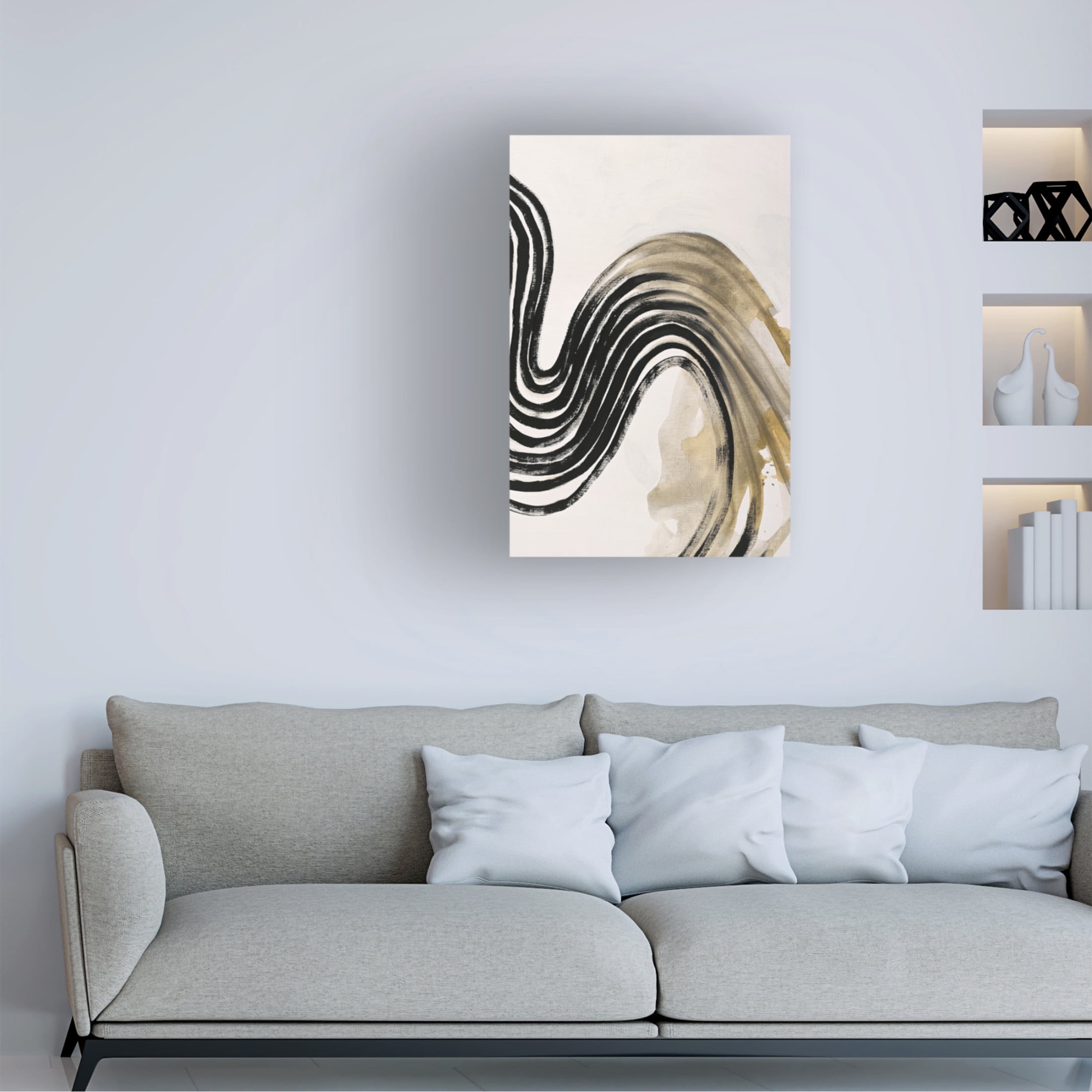 Canvas Wall Art - Design Fabrikken 'Stripes' Wall Art for Living Room, Bedroom, or Office Décor by Trademark Fine Art - 12 x 19 Inches