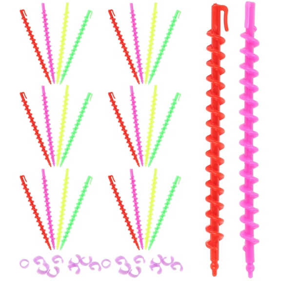 LOLIPPYY 26Pcs Spiral Hair Perm Rod Set Assorted Color Flexible Plastic Rods for Easy Hair Styling