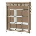 thumbnail image 3 of SalonMore 69" Closet Storage Clothes Wardrobe Rack with Shelves,Beige, 3 of 7