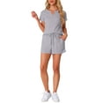 thumbnail image 2 of INSPIRE CHIC Women's Waffle Knit Lounge Set 2 Piece Outfits Tracksuit Sweatsuits with Pockets 2XL Gray, 2 of 5