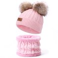 thumbnail image 1 of Niño Invierno Cable Knit Fleece Forrado Warm Pom Pom Beanie Hat Circle Bufandas oso de fresa Electrónica, 1 of 1