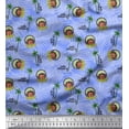 thumbnail image 1 of Soimoi Blue Velvet Fabric Palm Tree & Girl Holiday Printed Fabric 1 Yard 58 Inch Wide, 1 of 3