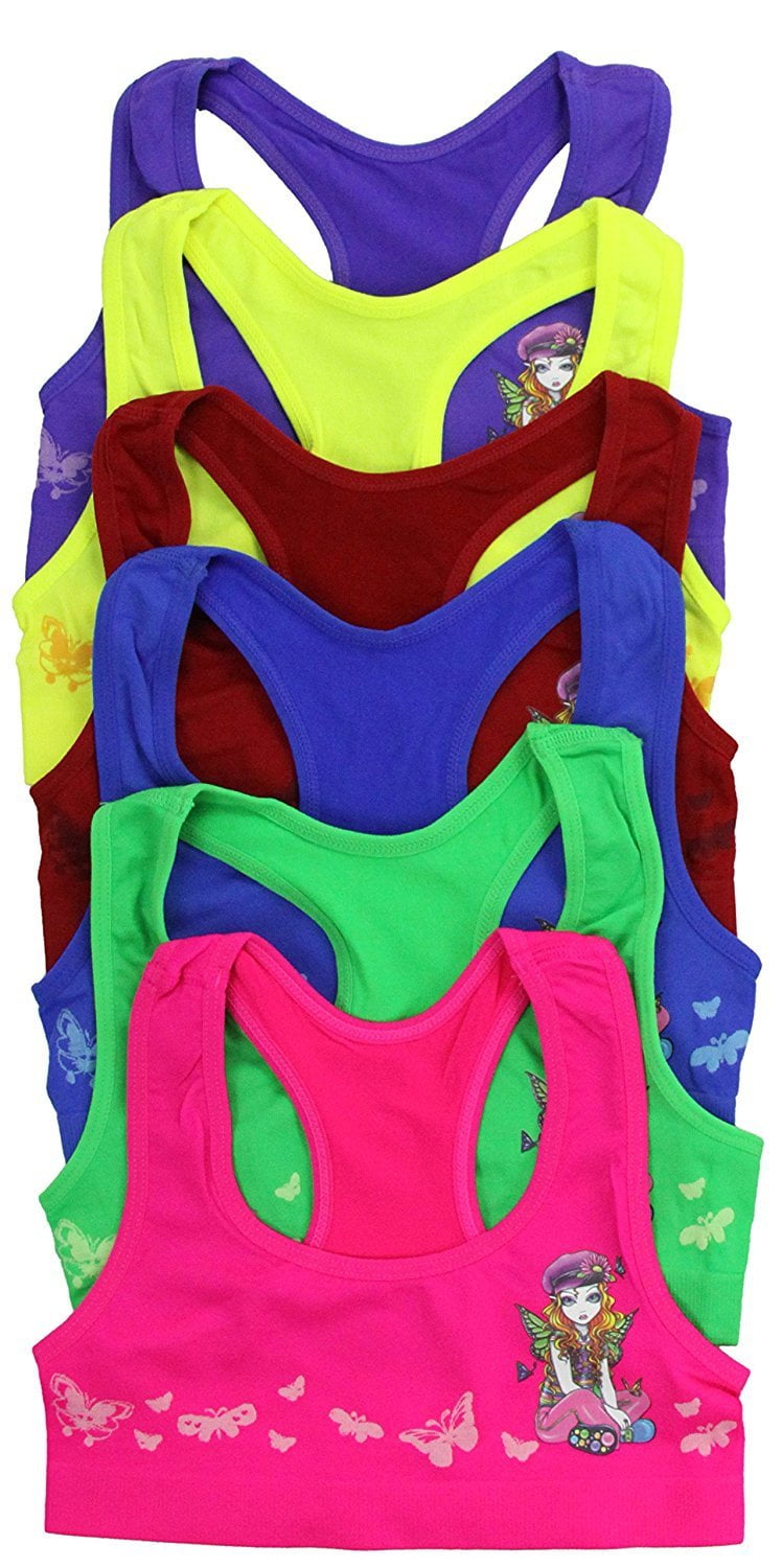 ToBeInStyle Girls/’ Basic Pack of 6 Training Bras or Matching Layering Boyshort Underwear