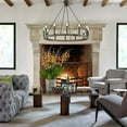 thumbnail image 5 of Vanity Art 12 Lights Wagon Wheel Chandelier Lighting Farmhouse Candle Ceiling Light Fixtures for Living Room Kitchen Dining Room 10552DW-BK, 5 of 10