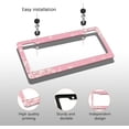 thumbnail image 4 of Personalise Cherry Blossoms License Plate Frames Car Tag Cover Aluminum Auto License Plate Holder Including Screws License Plate Cars Decor Fits Standard US Vehicles Size for Women(Pink) DIY, 4 of 6