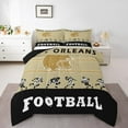 thumbnail image 2 of American Football Comforter Twin Size,Football Bedding Set ,Black Brown Sports Comforter Sets,Football City Team Quilt with 1 Pillowcase Bedroom Decor(New Orleans), 2 of 7
