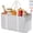 Gray, variant on Extra Large Tote Bag, Reusable Grocery Bags with Metal Wire Frame and Handles, Standing Utility Foldable Shopping Bags for Storage, Picnics, Beach, Pool, Laundry, Car, Camping, 1 Pack, Blue
