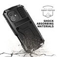 thumbnail image 5 of ELEHOLD for iPhone 16 Case,Outdoor Sports Military Heavy Duty Full Body Cover with Built in Tempered Glass Screen Protector Hidden Kickstand Shockproof Dustproof Case for iPhone 16,Black, 5 of 9