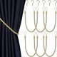 thumbnail image 1 of 6-Pack Braided Curtain Tiebacks Rope Curtain Tiebacks Handmade Curtain Holdbacks Drapery Tiebacks with Tie Down Hooks for Metal Curtains, Gold, 1 of 5