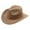 Khaki, variant on Cowboy 1 | Stylish Western Wool Mid Brim Hat for Outdoor Casual Wear with Ethnic Folk Design | Wool Western Cowboy Hat Multiple Colors Adjustable Size S-XL Roll-Up Brim, Khaki